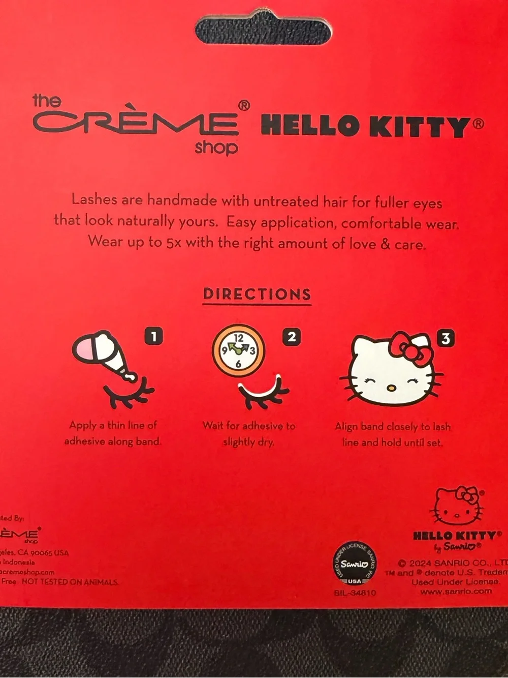 Hello kitty limited edition Black Wispy handcrafted Lashes